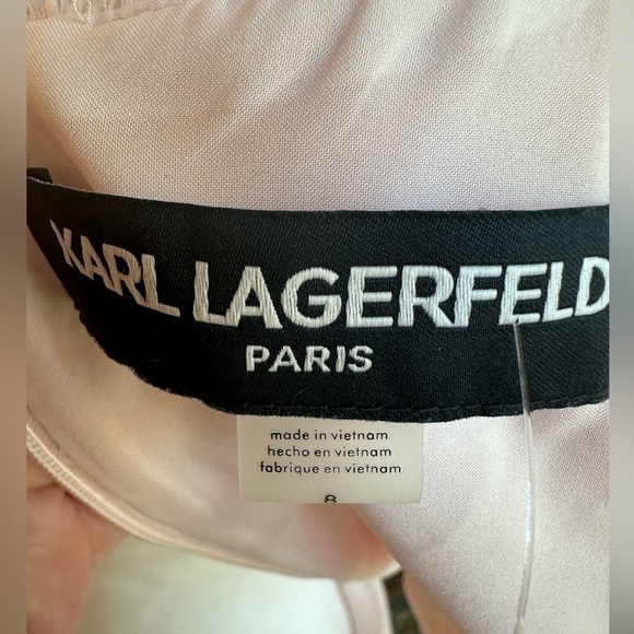 NWT Karl Langerfeld Paris Sleeveless Tonal Tweed Pink Sheath Women’s Dress Sz 8 - Picture 6 of 16